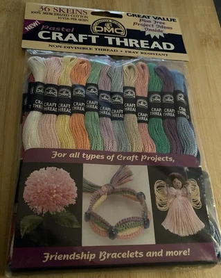(2) NEW DMC Craft Thread 36 Skeins Each Project Idea 100% Cotton No Fray STO-271 - Image 1 of 4
