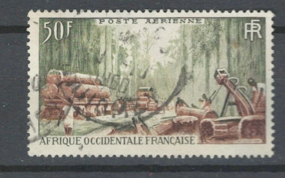 AFRICA EQUATORIAL French Colonies TREES USED AIR MAIL STAMP LOT (FRCO  574) - Image 1 of 1