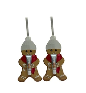 2 BATH & BODY WORKS LIP GLOSS MERRY COOKIE GINGERBREAD MAN LIPSTICK ORNAMENT - Picture 1 of 3
