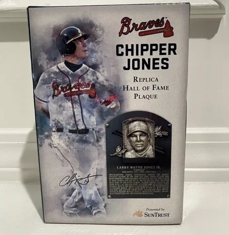 Atlanta Braves Chipper Jones Replica Hall of Fame 18 Plaque Suntrust New in Box Cover
