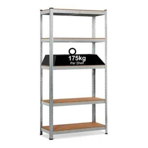 5 Tier Racking Shelf Heavy Duty Garage Shelving Storage Shelves Unit 180x90x40cm - Picture 1 of 7