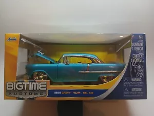 Jada Bigtime Kustoms 1955 Chevy 55 Bel Air Light Blue BTK Chevrolet Custom 1:24 - Foto 1 di 9