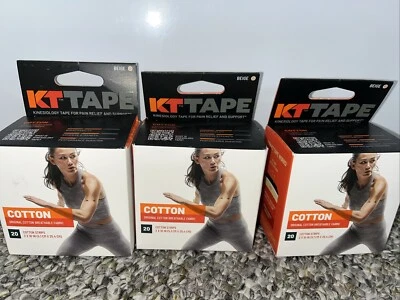3 PACK KT Tape Cotton Elastic Kinesiology Athletic Tape 20 Count Precut Strip - Image 1 of 2