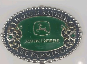 Hebilla de cinturón vintage John Deere preferiría estar cultivando - Imagen 1 de 2