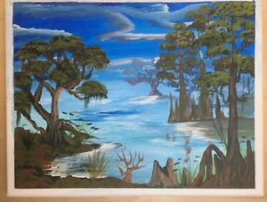 Original Landscape Acrylic Painting, painted by artist Varsha Patel quite water - Picture 1 of 2