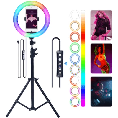 Large 12" RGB Ring Light with Stand for Youtube Tiktok Makeup Video Phone Selfie - Image 1 of 4