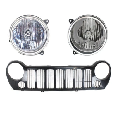Grille Assembly + Headlight Set Halogen For 2005-2007 Jeep Liberty - Изображение 1 из 4