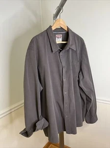 WRANGLER Jeans Shirt Men's Size 3XL Button Down Long Sleeve Gray - Picture 1 of 8