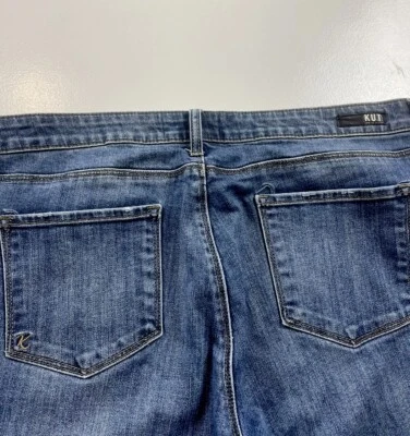 Kut From The Kloth Jeans Women Size 14 Raw Hem Distressed Blue Denim Urban Wear - Image 1 of 4