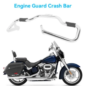 Engine Guard Crash Bar Motor Frame Protector Fit For Harley Fat Boy FLSTF 00-17 - Picture 1 of 11