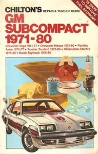 Chilton's 1971-1980 GM Subcompact Repair Manual Vega Monza Astre Sunbird  - Picture 1 of 1