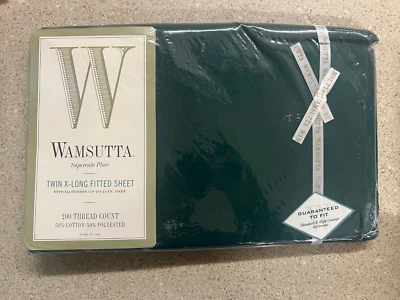 Nueva HOJA Wamsutta VERDE Hunter Twin X-Long Ajustada Supercale Plus Foto 1 de 3