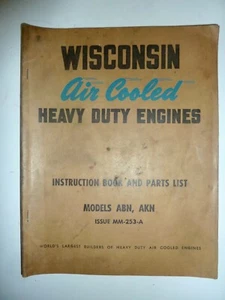 Libro de instrucciones de motor de Wisconsin vintage y lista de piezas - Imagen 1 de 2