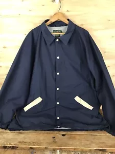 NOS Vtg J Crew Oarsman Jacket Mens L Blue Cotton/Nylon Coat Pockets Snaps NEW - Picture 1 of 11