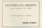 PUBBLICITA' VINTAGE 1949: SALVATORE DI D.CO ROGNETTA, ESSENZE REGGIO CALABRIA