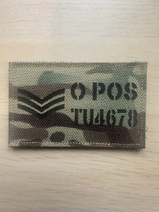 Vest Badge, Zap Blood Grp TRF, Rank, Brigade, Army Military Personalised. LARGE - Picture 1 of 2