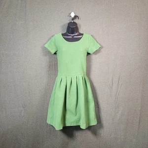 GANNI Dress Womens EU M US 6 Kelly Green Textured Fit & Flare Mini Stretch Comfy - Picture 1 of 12