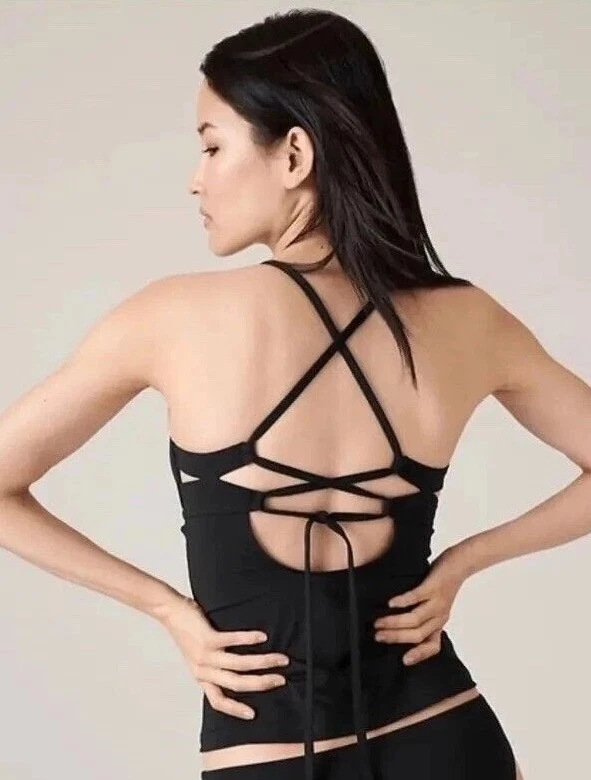 Athleta Triangle Tankini A-C Size S/P Black #531207