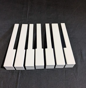 Piano Keys Set Of 52 Replacement Pieces Plastic White Gloss Pianophile Inc New - Bild 1 von 14