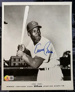 Ernie Banks Wilson Sporting Goods Advisory Staff BAS Auth Auto 8X10 Photo cc23 - Picture 1 of 7