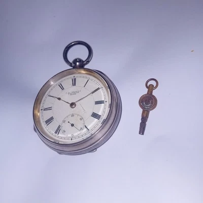 CLEAN WORKING ANTIQUE 1901 SILVER 1898 WALTHAM POCKET WATCH JG GRAVES Case by AB - Image 1 of 4
