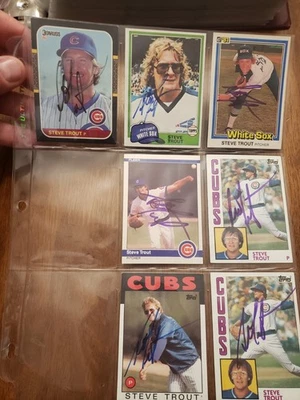 Steve Trout  autographed cards - Image 1 of 4