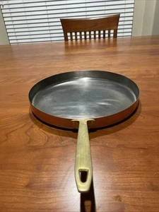 PAUL REVERE Limited Edition Crepe 11.5" Sauté Fry Pan Copper Brass SS USA. - Picture 1 of 5