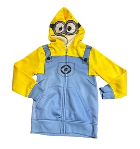 Universal Despicable Me Boys Blue & Yellow Minion Hoodie Mask Zip Closure, XS - Picture 1 of 5
