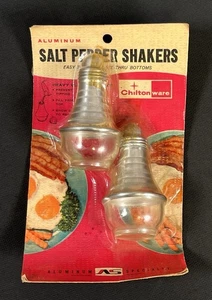 Vintage ca. 1950er Aluminium Atom SALZ & PFEFFER Chilton Ware Neu in Verpackung Neu aus altem Lagerbestand - Bild 1 von 7