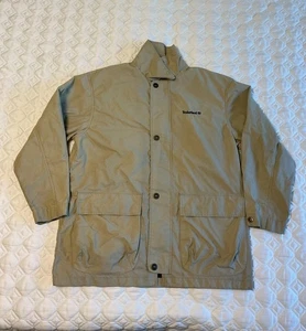 Timberland Weather Gear Luxury Zip Up Button Up Beige Collared Jacket Size S - Picture 1 of 14