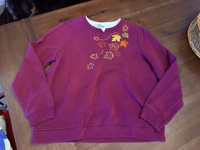 Винтажный Breckenridge Lg толстовка листья вышивка уютный коттеджкор День благодарения - Изображение 1 из 4