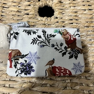 Estuche de identificación retirado Vera Bradley con cremallera Feliz travesura día de nieve, ciervo, nuevo con etiquetas - Imagen 1 de 5