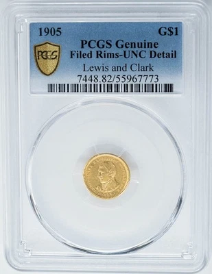 1905 $ Lewis & Clark Gold Dollar UNC Detail PCGS Genuine Secure 950506-14 - Image 1 of 3