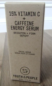YOUTH TO THE PEOPLE 15% VITAMIN C CAFFEINE ENERGY SERUM 1 FL OZ BRIGHTEN FIRM ! - Picture 1 of 2
