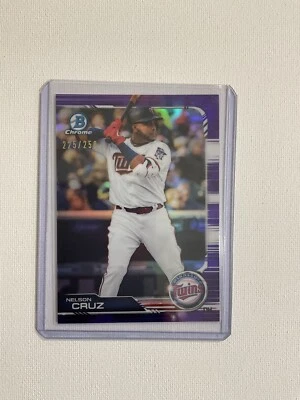 2019 Bowman Chrome Nelson Cruz Purple Refractor #70 /250 Minnesota Twins - Image 1 of 2