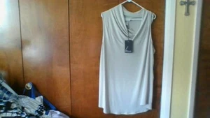 NWT! Lane Bryant Size 3X Blouse Taupe Sleeveless Flowly Mock Neck Retails $58.00 - Picture 1 of 22
