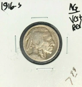 1916-S BUFFALO NICKEL ~ AG/VG+ REV ~NICE COIN~ - Picture 1 of 2