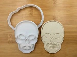 Halloween Skull Cookie Stamp Cartoon Fondant Embosser Mold - Picture 1 of 1