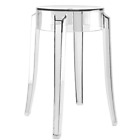 Fusion Living Ghost Style Low Bar Stool | 46.5cm High | Smoke Grey/Crystal Clear