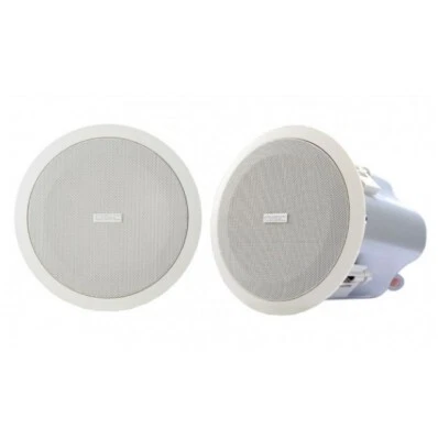 QSC AD-C42T-WH, 4" In-Ceiling 2-Way Speaker, 8ohm and 70v/100v -1 Pair / 2 units - Image 1 of 4