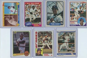 Hall of Famer Reggie Jackson 1980's 7 Card Group Lot Angels/Yankees - Picture 1 of 2