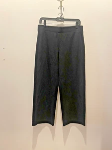 Eileen Fisher Black Wide Leg Viscose Wool Spandex Blend Italian Fabric Pants SM - Picture 1 of 5