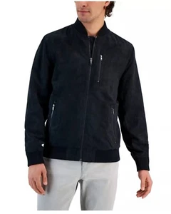 Alfani Mens Perforated Bomber Jacket Black S - Picture 1 of 7