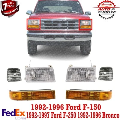 Front Headlight Assembly Kit For 1992-1996 Ford F-150 - Image 1 of 4