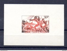 Togo 195 color proof no facial value BICOLORED. 1941 Hunters Fauna
