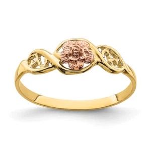 14K Two Tone Gold Flower Ring - Picture 1 of 8