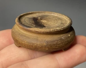 1.75 inch 20th C. Chinese Asian Wooden Carved Bottle Vase Base Display Stand - Picture 1 of 8