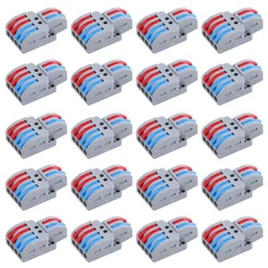 20Pack Wire Connector Compact 2 Conductor 2 in 4 Out for Quick Connect 28-12 AWG - Picture 1 of 8