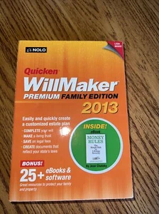 Quicken 2013 Windows XP Estate Plan Software WillMaker Premium Family Edition - Picture 1 of 1
