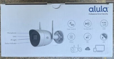 ALULA OUTDOOR WIFI BULLET CAMERA HD VIDEO, MOTION DETECTION CAM-OD-HS2-AI NIB - Image 1 of 4